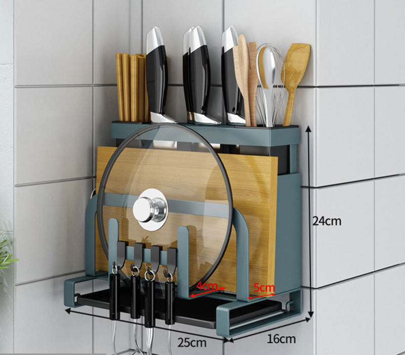 Multi-purpose Pot Cover Cutting Board Storage Rack Chopsticks Spoon Knives