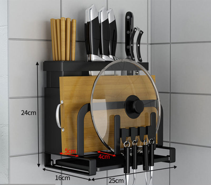 Multi-purpose Pot Cover Cutting Board Storage Rack Chopsticks Spoon Knives